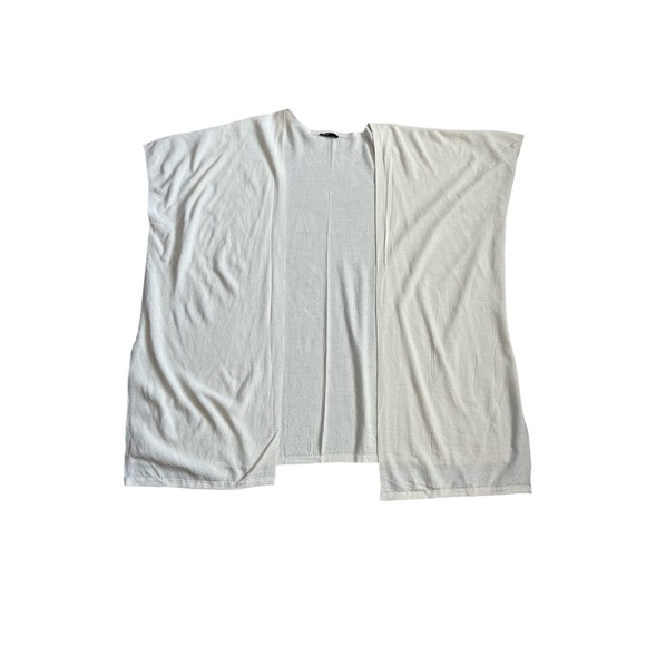 Women’s Fame Oversized Knee-Length Short Sleeve Cream Duster OSFA - Picture 1 of 9